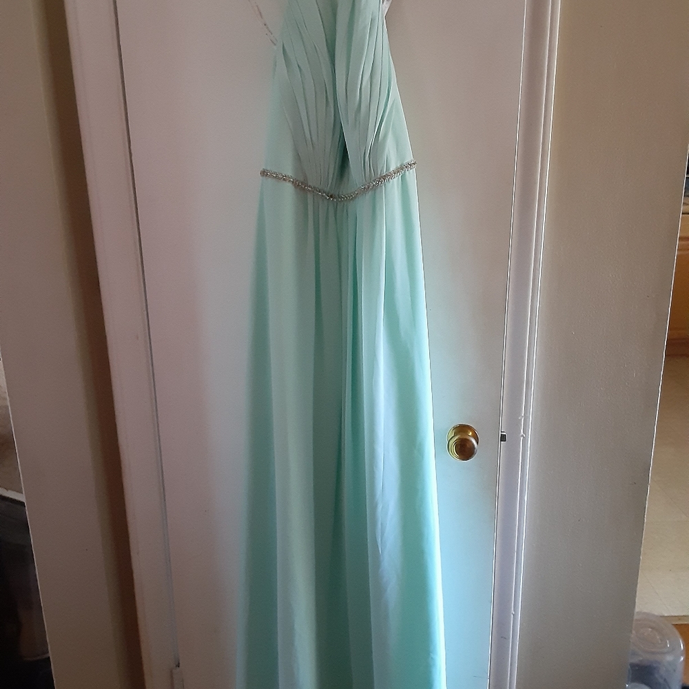 Teal prom dress